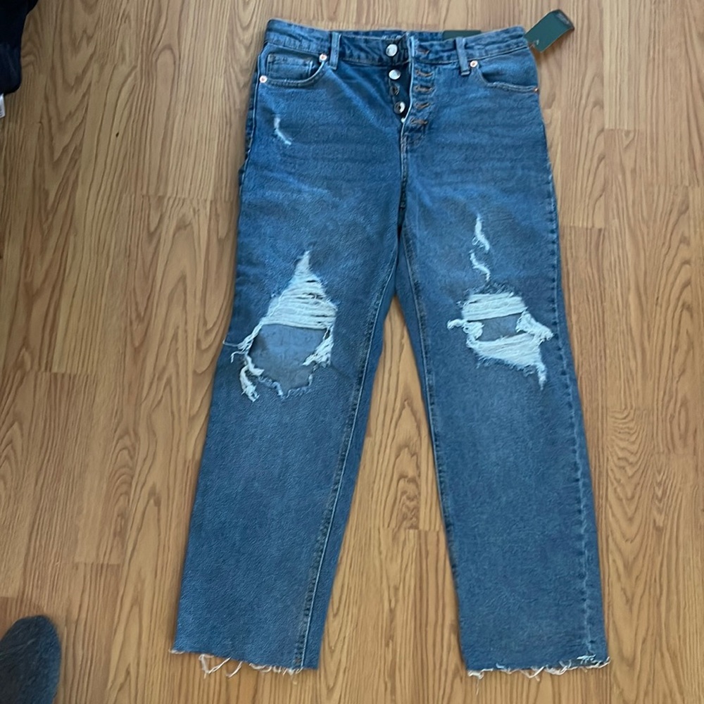High rise straight leg jeans